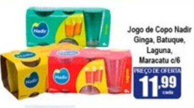 Jogo de Copos Nadir  190ml com 6 Unidades - comper