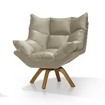 Lojas Guido Poltrona luxor giratória castanho tecido pr181 ./bege oferta