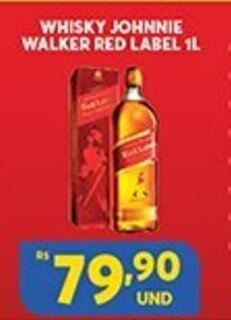 Atacadão Centro Sul Whisky Johnnie Walker Red Label 1L oferta