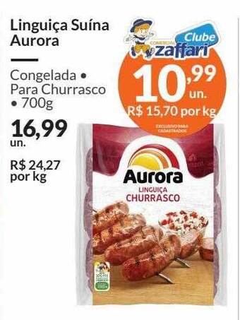 Zaffari Linguiça suína aurora oferta