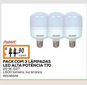 Pack com 3 lâmpadas led alta potência t70