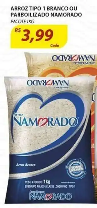 Assaí Atacadista Arroz tipo 1  Branco ou Parbolizado Namorado 1kg oferta