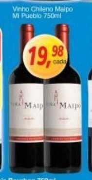 Supermercados Guanabara Vinho Chileno Maipo MI Pueblo 750ml oferta