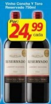 Supermercados Guanabara Vinho Concha y Toro Reservado 750ml oferta