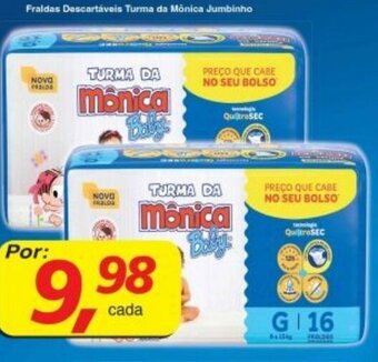 Supermercados Guanabara Fraldas descartaveis Turma da Monica Jumbinho oferta