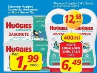 Supermercados Guanabara Sabonete Huggies Camomila, Amendoas ou Extra Suave 75g oferta