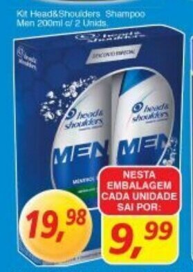 Kit Head & Shoulders Shampoo Men 200ml c/2 unids.