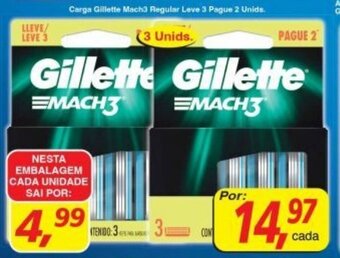 Supermercados Guanabara Carga Gillette Mach3 Regular Leve 3 Pague 2 Unids. oferta