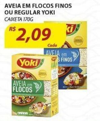 Assaí Atacadista Aveia em Flocos Finos ou Regular Yoki 170g oferta
