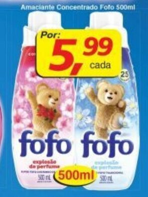 Supermercados Guanabara Amaciante Concentrado Fofo 500ml oferta