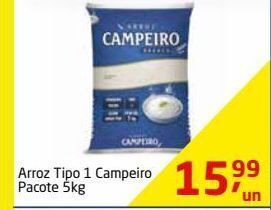 Tenda Atacado Arroz tipo 1 campeiro pacote 5kg oferta