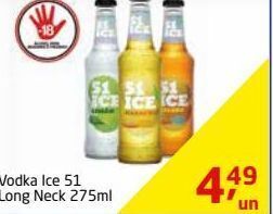 Tenda Atacado Vodka ice 51 long neck 275ml oferta