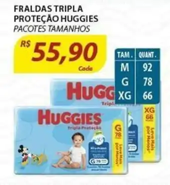 Assaí Atacadista Fraldas Tripla Protecao Huggies oferta