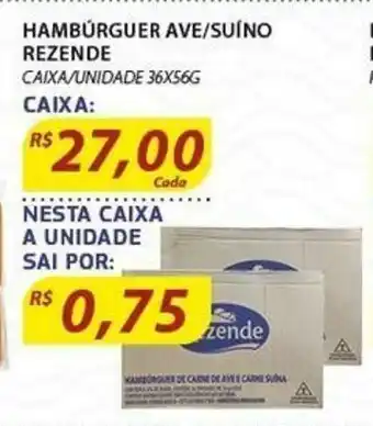 Assaí Atacadista Hamburguer Ave. Suino Rezende 36x56g oferta