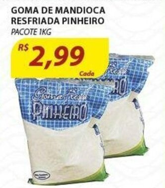 Assaí Atacadista Goma de Mandioca Resfriada Pinheiro 1kg oferta