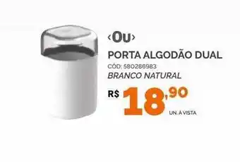 'ou' porta algodão dual