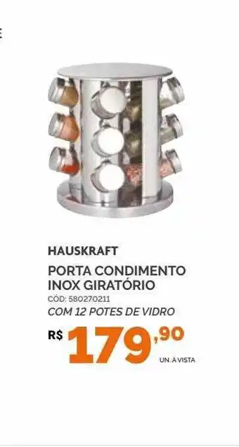 Porta condimento inox giratório hauskraft