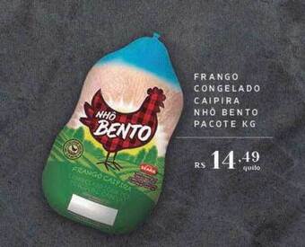 Empório Bahamas Frango congelado caipira nhô bento pacote kg oferta