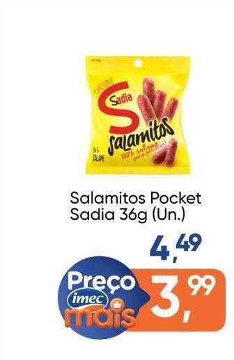 Imec Supermercados Salamitos pocket sadia oferta