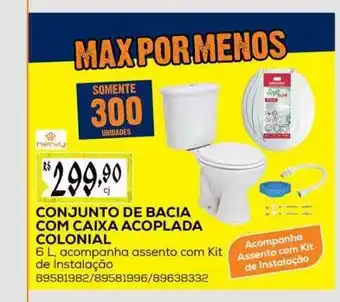 Obramax Conjunto de bacia com caixa acoplada colonial oferta