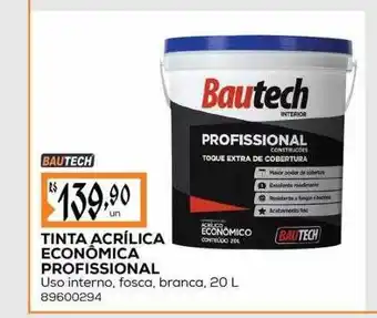 Tinta acrílica econômico profissional bautech