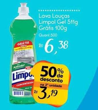 Giassi Supermercados Lava louças limpol gel 50% de desconto na 2a unidade oferta