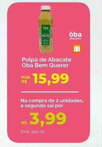 Oba Hortifruti Polpa de abacate oba bem querer oferta