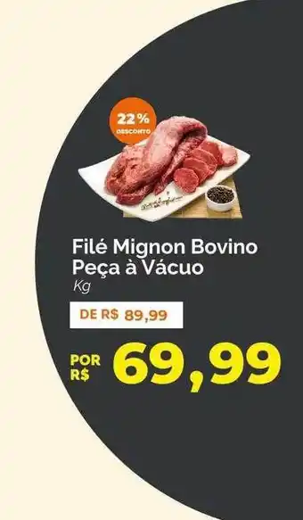 Oba Hortifruti Filé mignon bovino peça à vácuo 22% desconto oferta