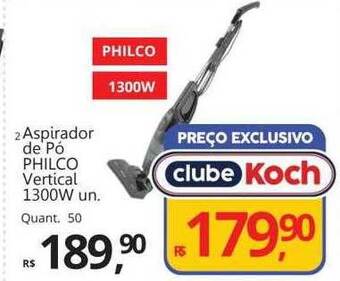 Supermercados Koch Aspirador de pó philco vertical 1300w oferta