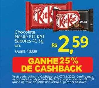Supermercados Koch Chocolate nestlé kit kat sabores oferta