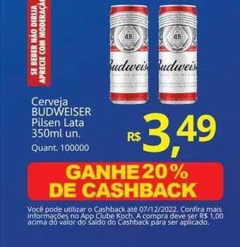 Supermercados Koch Cerveja budweiser pilsen oferta