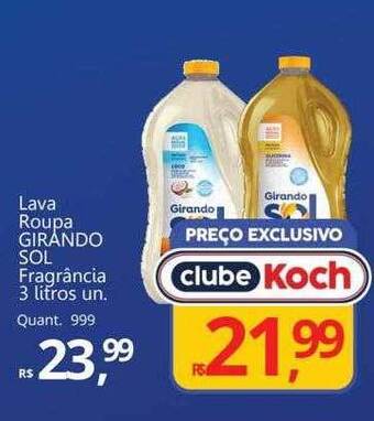Supermercados Koch Lava roupa girando sol fragrâncias oferta