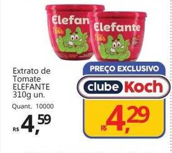 Supermercados Koch Extrato de tomate elefante oferta