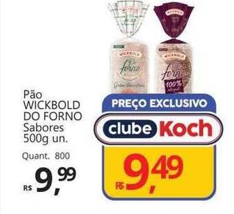 Supermercados Koch Pão wickbold do forno sabores oferta