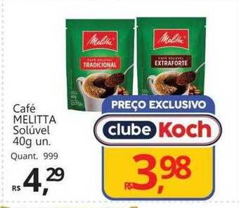 Supermercados Koch Café melitta solúvel oferta