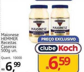 Supermercados Koch Maionese hemmer receitas caseiras oferta