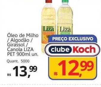 Supermercados Koch Óleo de milho algodão girassol canola liza oferta