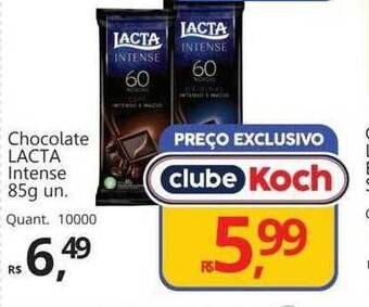 Supermercados Koch Chocolate lacta intense oferta