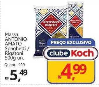 Supermercados Koch Massa antonio amato spaghetti rigatoni oferta