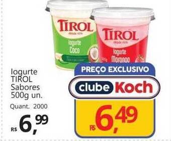 Supermercados Koch Iogurte tirol sabores oferta