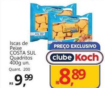 Supermercados Koch Iscas de peixe costa sul quadritos oferta