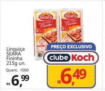 Supermercados Koch Linguiça seara fininha oferta