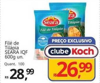 Supermercados Koch Filé de tilápia seara iqf oferta