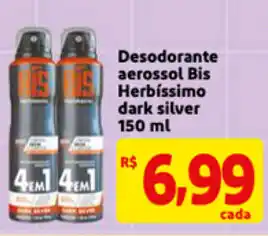 Mercado Extra Desodorante Aerossol Bis Herbissimo dark Silver 150ml oferta