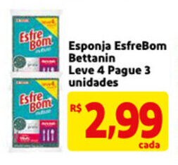 Mercado Extra Esponja Esfrebom Bettanin Leve 4 Pague 3 unidades oferta