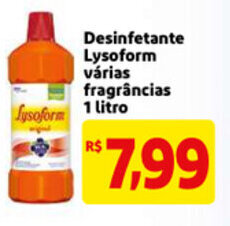 Mercado Extra Desinfetante Lysoform varias fragrancias 1L oferta