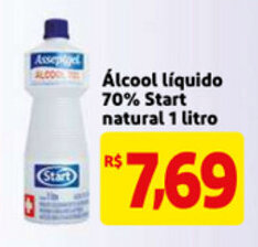 Mercado Extra Alcool liquido 70% Start natural 1L oferta