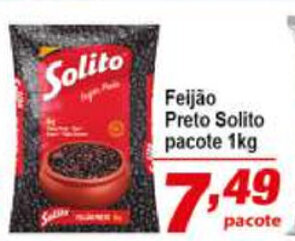 Ricoy Supermercados Feijao Preto Solito pacote 1kg oferta