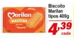 Ricoy Supermercados Biscoito Marilan tipos 400g oferta