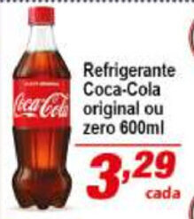 Ricoy Supermercados Refrigerante Coca Cola Original ou Zero 600ml oferta